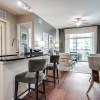 kitchen with large island and seating
