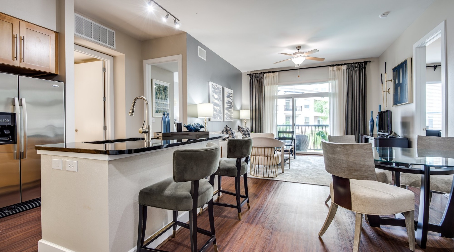 Spacious living areas to recline and recharge kitchen with large island and seating