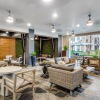 lounge area with seating and tables